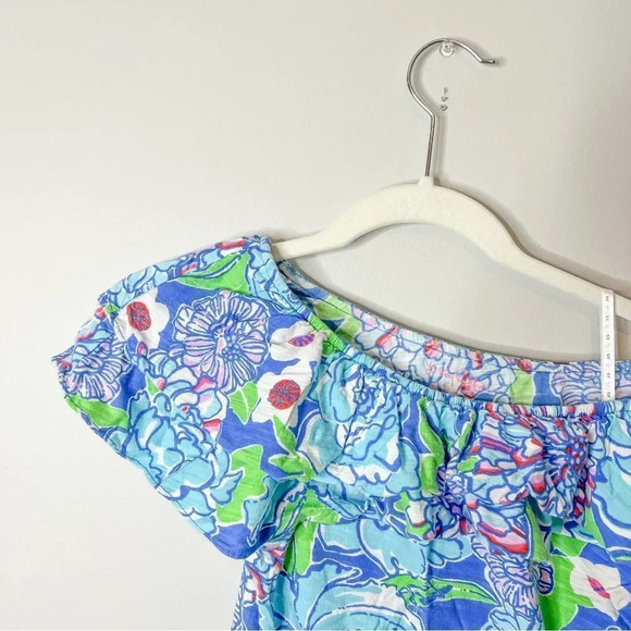 Lilly Pulitzer Worth Blue May Flowers Wynne Top - Picture 4 of 8